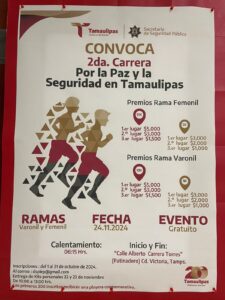 *Invita SSPT a Segunda Carrera por la Paz y la Seguridad en Tamaulipas*