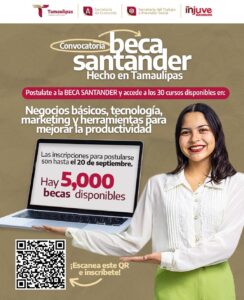 *Injuve Tamaulipas y Banco Santander extienden convocatoria de becas de estudios online para jóvenes tamaulipecos*