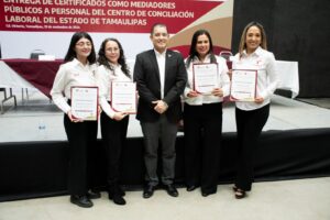 *Entregan certificados como mediadores públicos a personal del Centro de Conciliación Laboral de Tamaulipas*