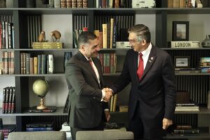 *Tratan Américo Villarreal y Omar García Harfuch temas de seguridad en Tamaulipas*